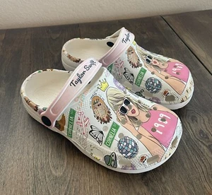Taylor Swift 1989 Music Fans Clog Schuhe EU 36 Weiß Multi US 5-6 ? Siehe Größenbilder - Bild 1 von 17