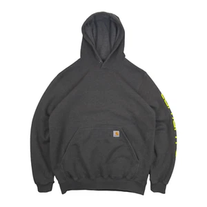 Vintage Carhartt Hoodie Dark Grey Mens Large - Picture 1 of 8