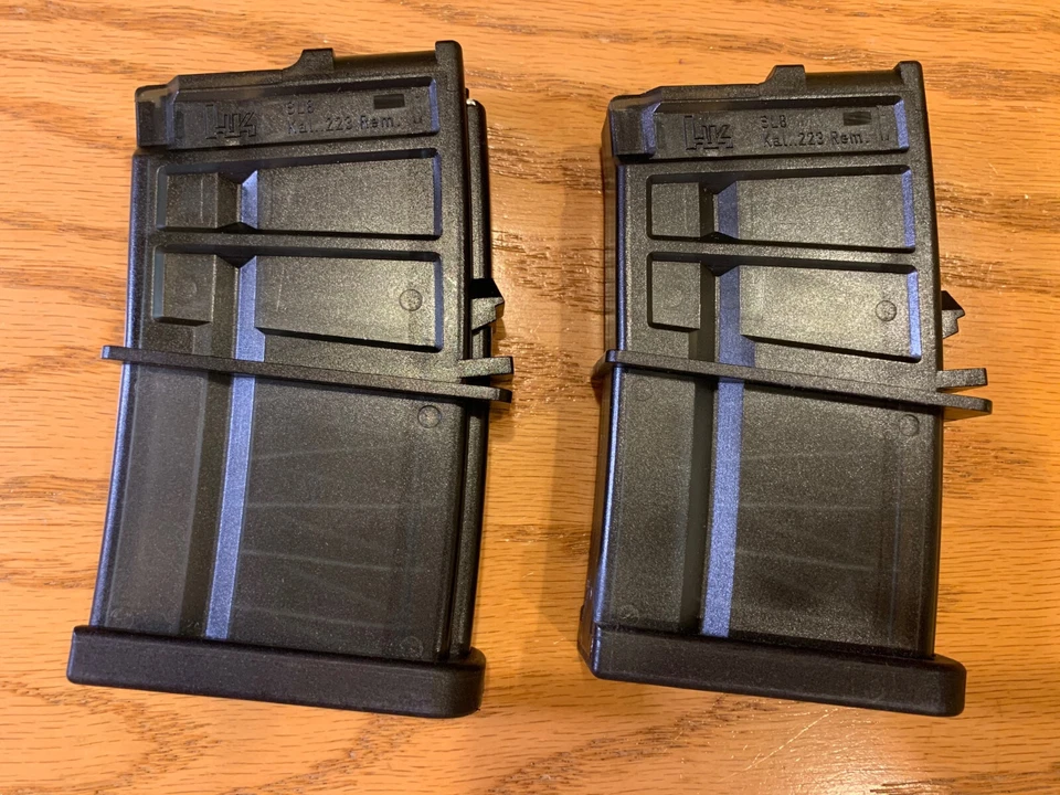Brand new Pair! H&K Heckler & Koch HK SL8 Magazine 223 Remington Smoke 10rd - Image 1 of 1
