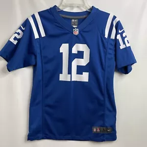Maglietta NFL Indianapolis Colts Andrew Luck 12 NFL blu gioventù grande - Foto 1 di 11