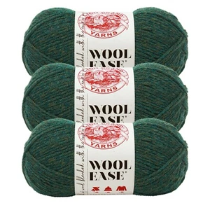 (3 Pack) Lion Brand Yarn 620-180 Wool-Ease Yarn, Forest Green Heather - Picture 1 of 7