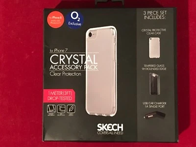 Funda de cristal Skech iPhone SE 2, cristal templado y USB coche Ch, se adapta también a 8,7,6s,6  Foto 1 de 2