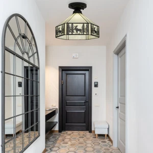 Traditional Flushmount Ceiling Light Tiffany Pendant Chandelier Lamp for Hallway - Picture 1 of 11