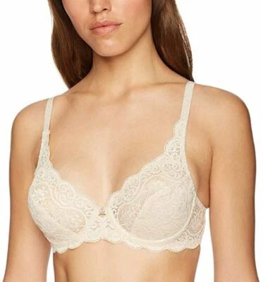 Sujetador de encaje Triumph Amourette 300 push-up beige piel floral para mujer 38 DDD NUEVO CON ETIQUETAS Foto 1 de 3