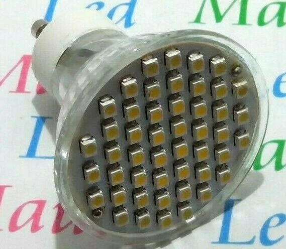 5 GU10 LED Dicroica Lampada 60 LED 3528  Faretto Spot 220V 3W=30W Bianco Caldo  - Immagine 1 di 1