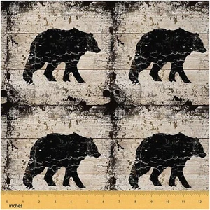 Wild Bear Haven Upholstery Fabric - Farmhouse Outdoor Wildl - Picture 1 of 7