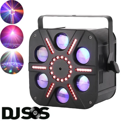 PULSE VORTICES - Multi-Effect 8x 5W & 51x 0.2W RGB DJ Lighting DMX Club Disco FX - Image 1 of 4