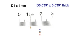 D1 x 1mm thick, N52, Ni Plated, Rare Earth, Neodymium Cylinder Magnets - 100 pcs - Bild 1 von 1