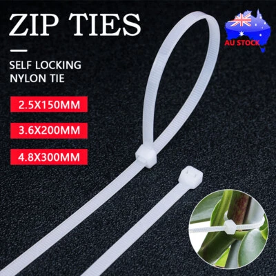Cable Ties Nylon Extra Strong Zip Wraps Long Wide Thick Heavy Duty Cable Tie OZ - image 1 of 4