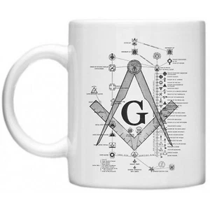 Freemasons Badge Fremasons Masonic Order Lodge Degrees Of Masonry Novlety Mug - Picture 1 of 3
