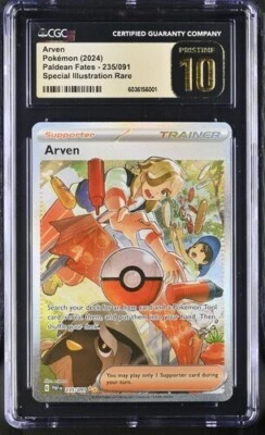 POKEMON CGC PRISTINE 10 ARVEN SPECIAL ILLUSTRATION RARE 235 PALDEAN FATES - Image 1 of 2