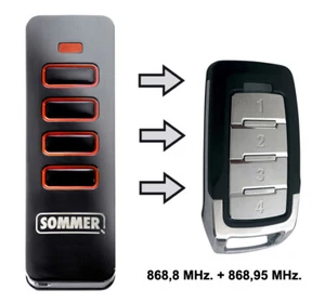 Ersatz Handsender für Sommer PEARL 4-Kanal 868,950 MHz 868,8 MHz SOMLog2 - Bild 1 von 2