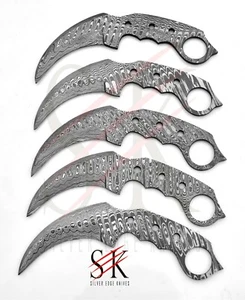 Lotto di 5 coltelli Karambit damascati Karambit lama vuota fabbricazione coltelli BBL-263 - Foto 1 di 3
