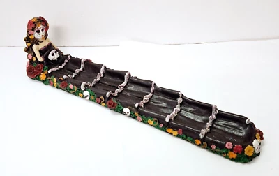 Incense Burner Boat Day of the Dead 10" Polyresin - Изображение 1 из 2