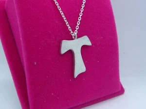 CIONDOLO TAU COLLANA ARGENTO 925 NECKLACE PENDANT SAINT FRANCIS OF ASSISI - Picture 1 of 3