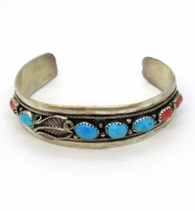 925 Sterling Silber Armreif Native American Silver Cuff Bracelet Bangle USA - Bild 1 von 5