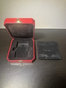 Cartier Empty Travel Alarm Clock, Lighter Or Accessory Box With Black Pouch - Picture 1 of 7