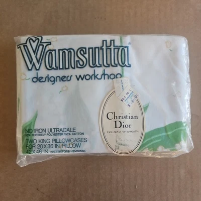 2 vintage Wamsutta CHRISTIAN DIOR  “Lily of the Valley”  King Pillowcase 42”x46” - Image 1 of 4