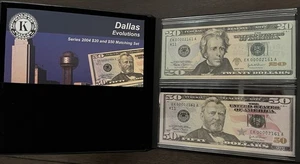 2004 BEP - Evolutions Set - $20 & $50 Matching Set - Dallas, EK00002161A - Picture 1 of 4
