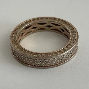Anillo de eternidad de cóctel YGI de plata de ley 925 circonitas talla 9 - Imagen 1 de 5