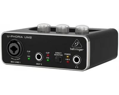 BEHRINGER UM2 U-PHORIA INTERFACCIA 2X2 USB SCHEDA AUDIO 2 IN 2 OUT PREAMPLIFICAT - Immagine 1 di 4