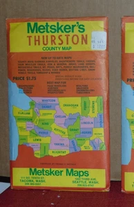 Early 1960's Metsker Map of Thurston County, Washington - Picture 1 of 2