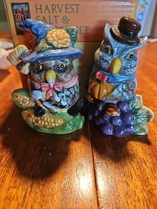 Johanna Parker Vintage Style Harvest Critter Eule Truthahn Salz und Pfefferstreuer - Bild 1 von 3