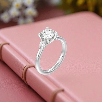 IGI Certified Lab Grown 950 Platinum Diamond Engagement Ring 1.50 CT Round Cut - Image 1 of 4