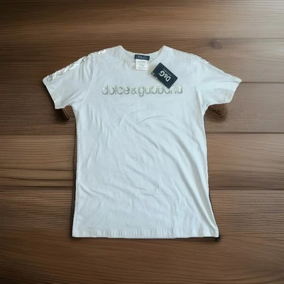 Dolce and Gabanna NWT Silver Logo Men’s S Logo Sleeve Hit 100% Cotton Designer - Image 1 of 4