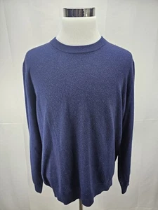 Suéter Pullover Alan River Para Hombre Talla XXL Azul Cuello Redondo 100% Cachemira - Imagen 1 de 7