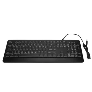 Ergonomic USB Interface Multimedia LED White Backlight Keyboard For Old Man TU - Picture 1 of 7