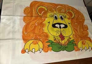 VTG West Point Pepperell 1 PILLOWCASE LION CHILD'S 1970s 32X20" NEW OLD STOCK - Picture 1 of 4