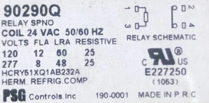 Relé de controles PSG 24 VAC 90290Q SPST - Imagen 1 de 1
