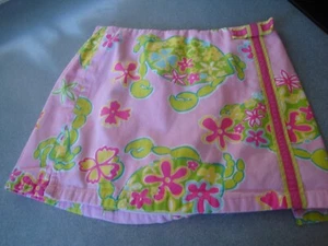 CUTE LILLY PULITZER PINK GREEN COTTON TURTLE THEME SKORT SIZE 4T - Picture 1 of 9