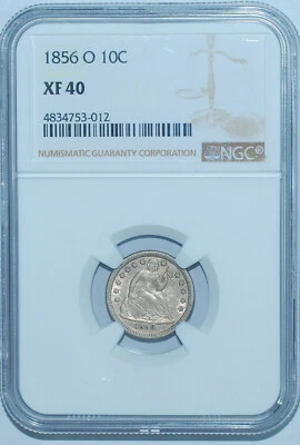 1856 O NGC XF40 Seated Liberty Dime - Image 1 of 2
