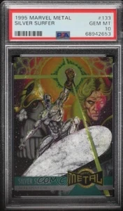 1995 Marvel Metal Silver Surfer PSA 10 GEM MINT #133 Alternate M POP 68 - Picture 1 of 2