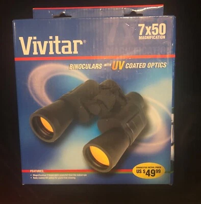 Vivitar Binoculares 7 x 50 Aumento Óptica Recubierta UV NUEVO Foto 1 de 4