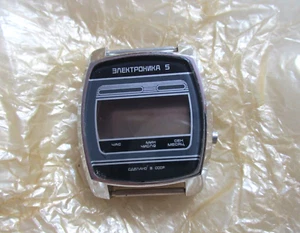New vintage watch CASE Electronika 5 electronic wristwatch Soviet - Picture 1 of 6