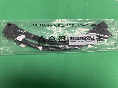 2X NEW ASUS CPU 8P- PIN TO PCLE 8P-PIN POWER CABLE 14017-01510000 - Image 1 of 4