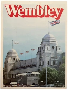 Wembley Stadium Poster Football Vintage fold out guide England 1980's - Picture 1 of 2