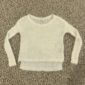 Abercrombie Fitch Mohair Sweater Girls Open Knit Long Sleeve Pullover - Picture 1 of 11