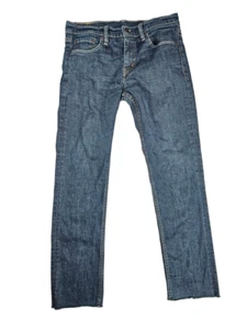 Levis Strauss 511 Jeans Mens 30x32 Straight Fit Medium Wash Blue Denim Raw Hem - Picture 1 of 12