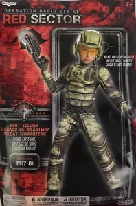 Disfraz Operación Raid Strike Sector Rojo Soldado de Pie Niños Mediano 7-8 Halloween - Imagen 1 de 12