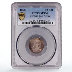 Germany East Africa 1/4 rupees King Wilhelm William I MS64 PCGS silver coin 1898 - Picture 1 of 4