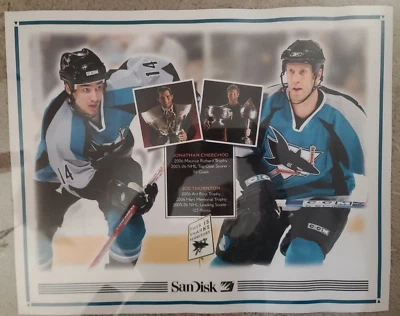 San Jose Sharks NHL Jonathan Cheechoo Joe Thorton 2006 Awards Poster 20x16" - Image 1 of 2