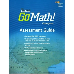 Texas Go Math Assessment Guide GRADE K Houghton Mifflin NEW - Picture 1 of 2