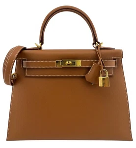 Hermes Kelly 28 Sellier Gold Tan Epsom Leather Gold Hardware - Picture 1 of 9