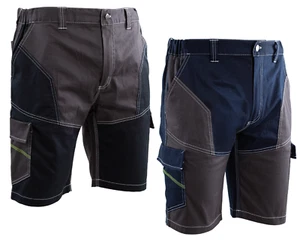 Bermuda da lavoro multitasca elasticizzati cotone grigio blu bicolore DPI 1a cat - Imagen 1 de 4