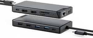 Mini station d'accueil ALOGIC USB-C 12 en 1, double écran FHD @60Hz, 2x HDMI, 1x VGA, 100W PD - Photo 1/20