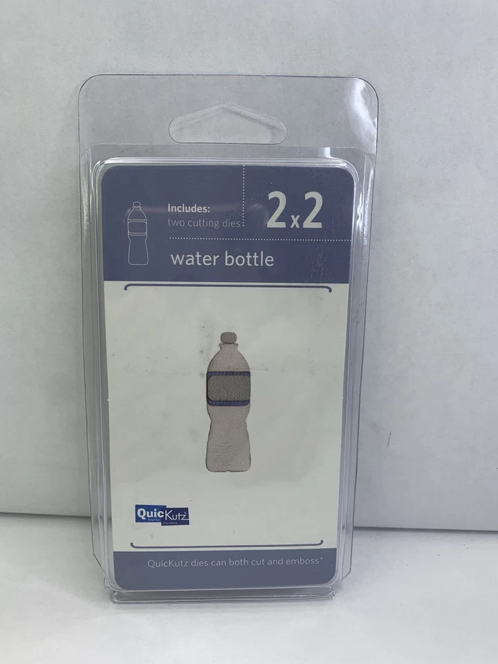 Quickutz Embossing Pad Water Bottle 2 X 2 KS-1002 Double Die NEW - Image 1 of 2